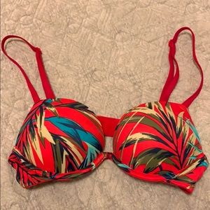VS PINK Super push up bra red tropical 32A